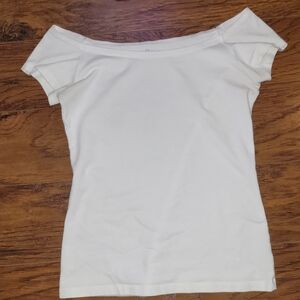 Brandy Melville Off-Shoulder White Tee